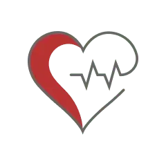 arte com um coração com a frequência cardíaca no meio