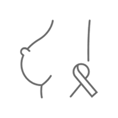 arte com um seio e a fita representativa do outubro rosa